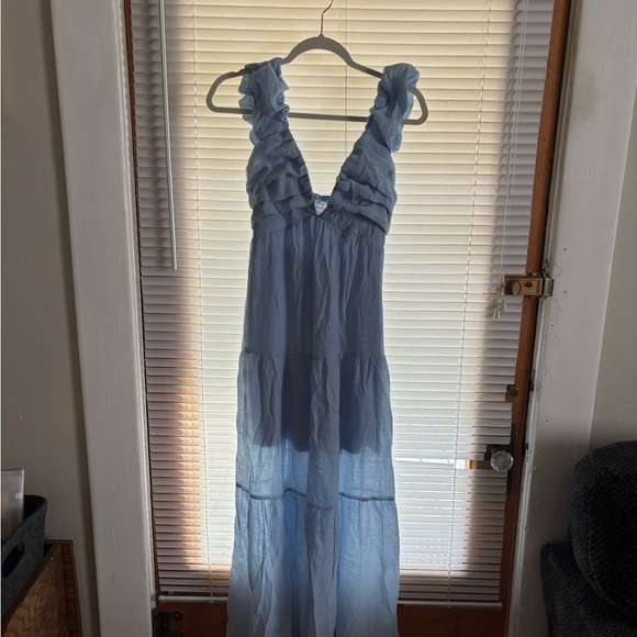 Light Blue Ruffled Sundress - Picture 2 of 5